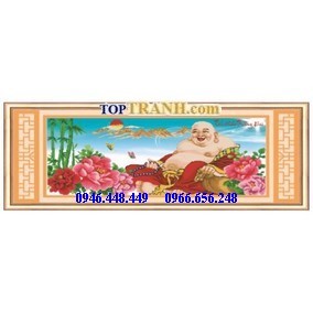 Tranh gắn đá phật di lặc